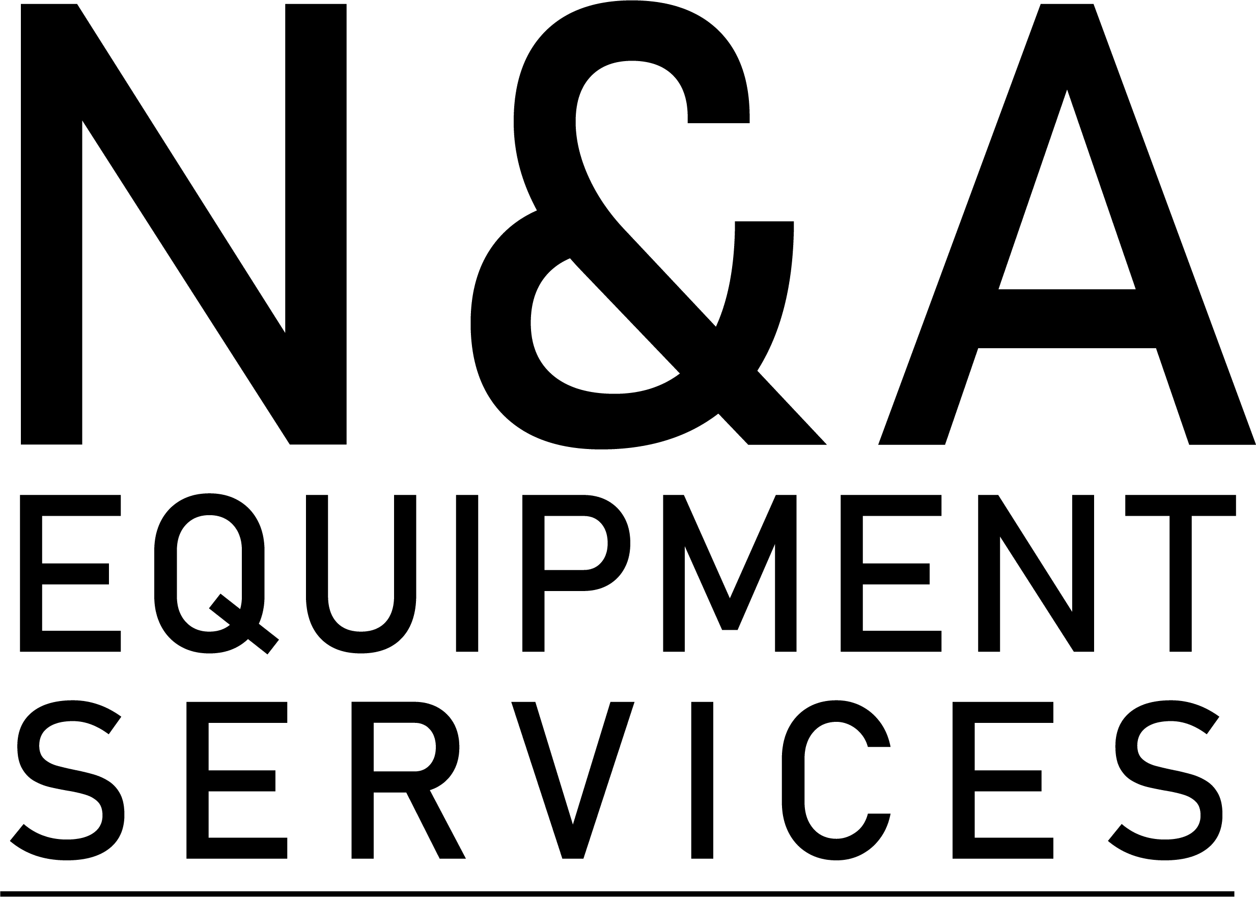 Black text on a white background reads "N&A EQUIPMENT SERVICES" in large, bold, capital letters.