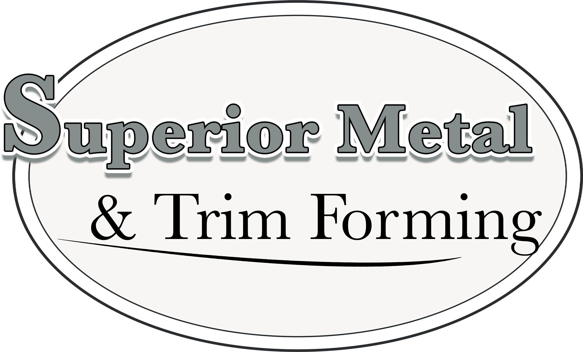 Logo with the text "Superior Metal & Trim Forming" inside an oval with a double border.