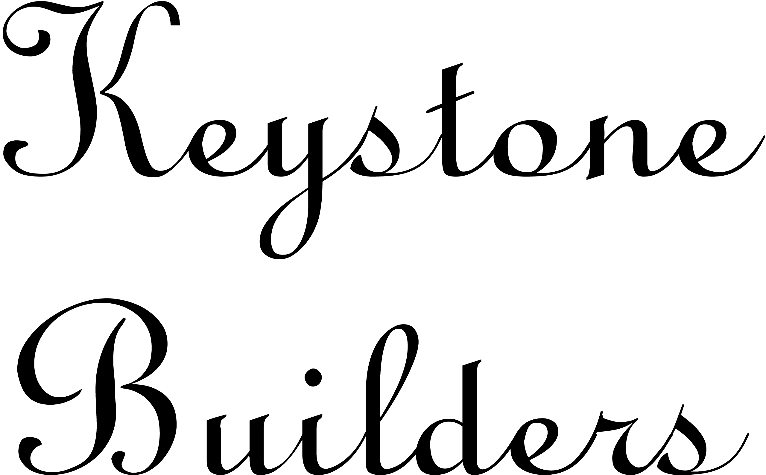 Keystone Builders" written in large, elegant cursive black font on a white background.