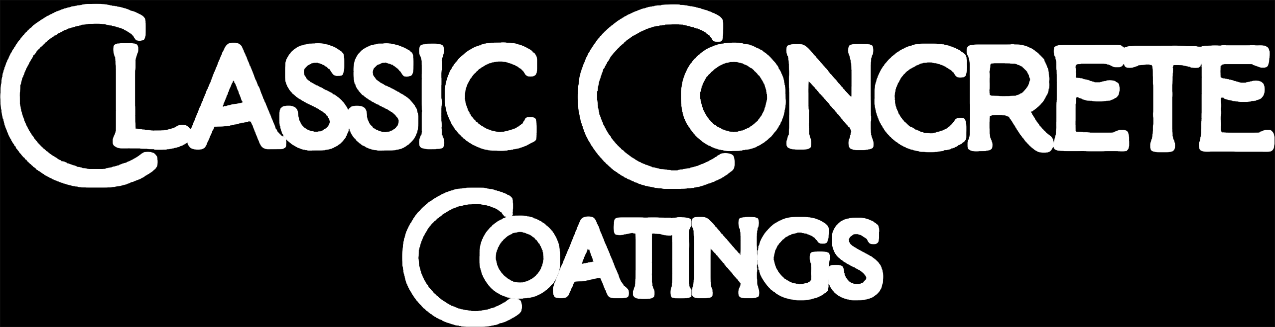 White text on a black background reads "Classic Concrete Coatings" in a bold, stylized font.