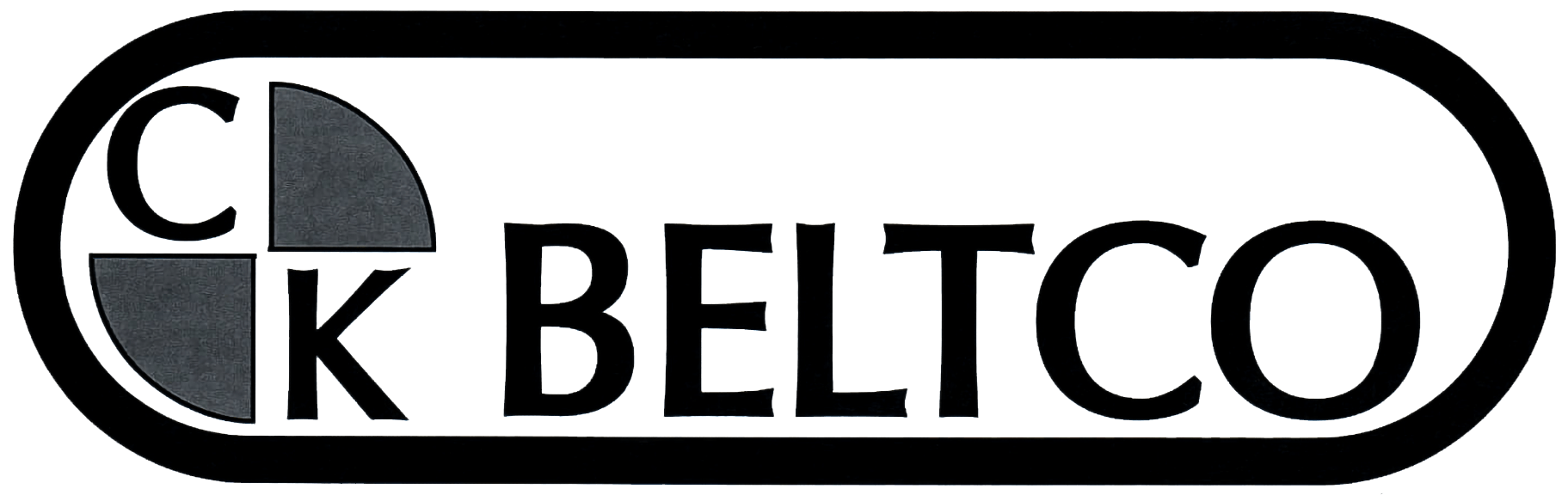 Black and white logo with "C K" inside a quartered circle on the left and the word "BELTCO" in bold letters to the right, all enclosed in a rounded rectangle border.
